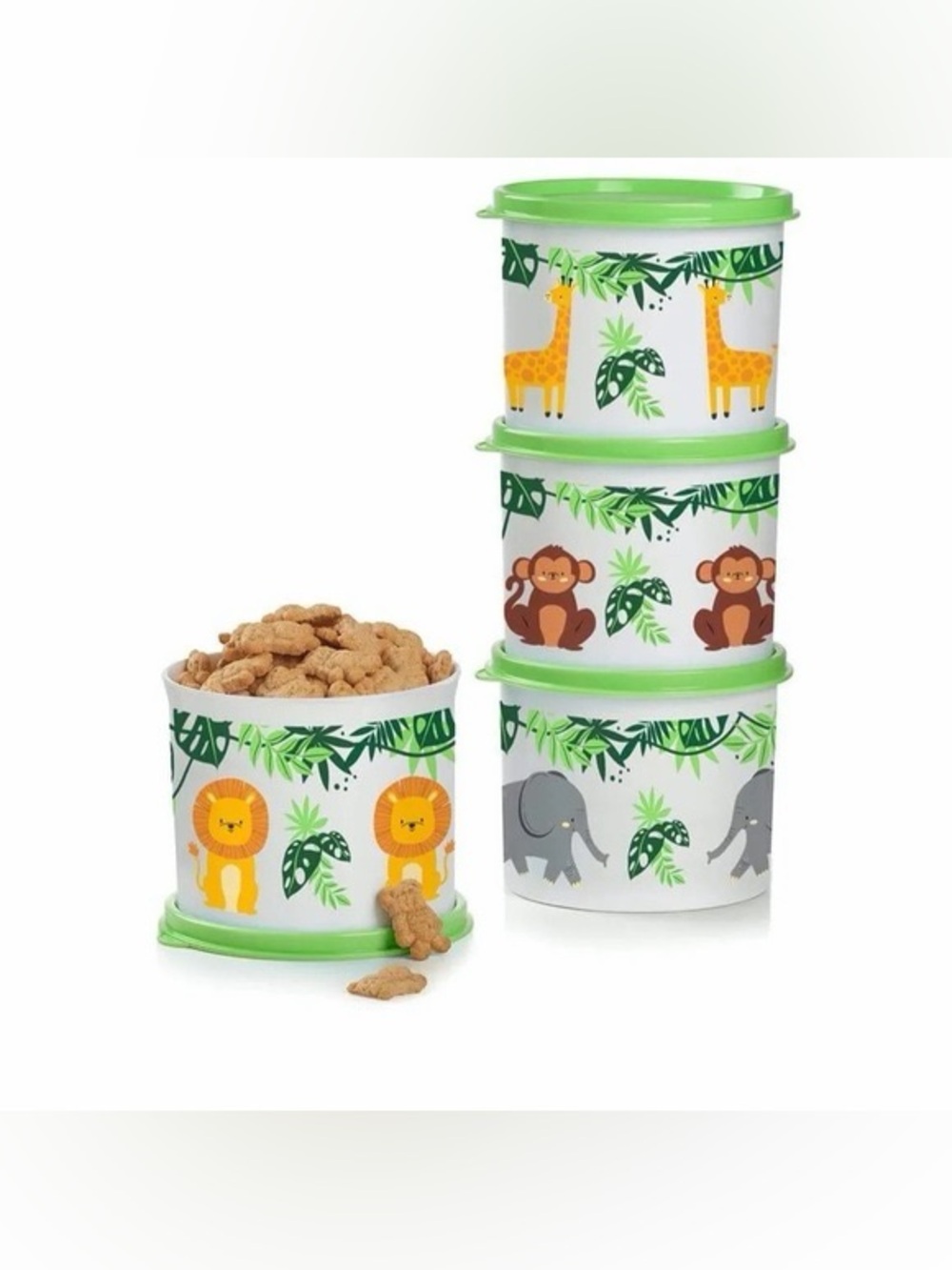 NEW | Tupperware | Jungle Animals Mini Canister Set - 4 Piece
